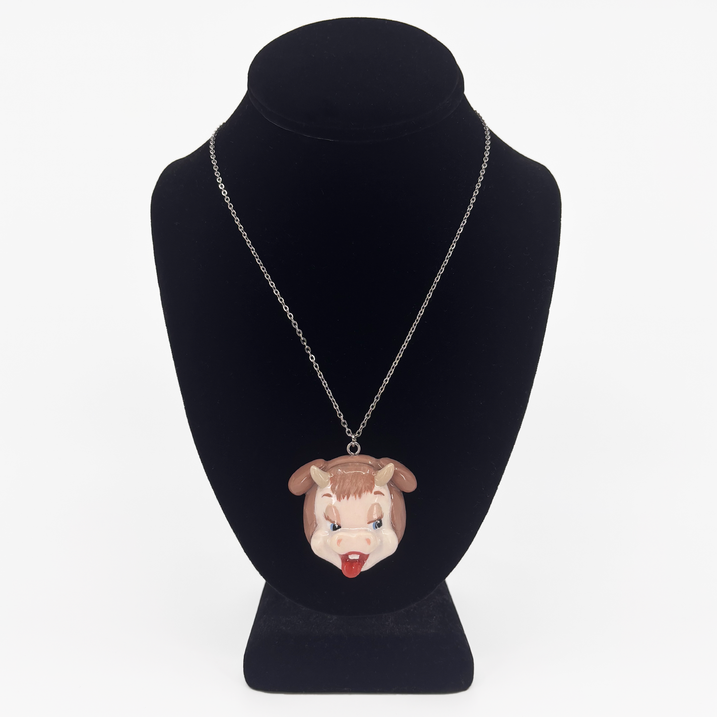 Large Brown Cow Necklace