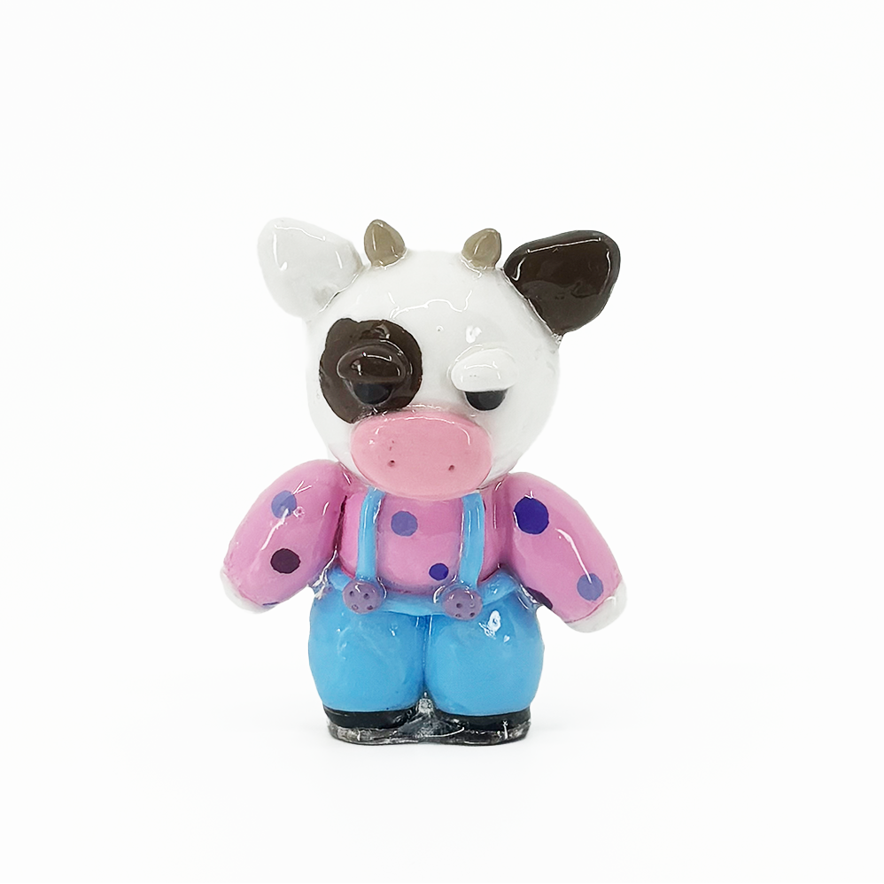 Pink Shirt Bart the Cow Figurine