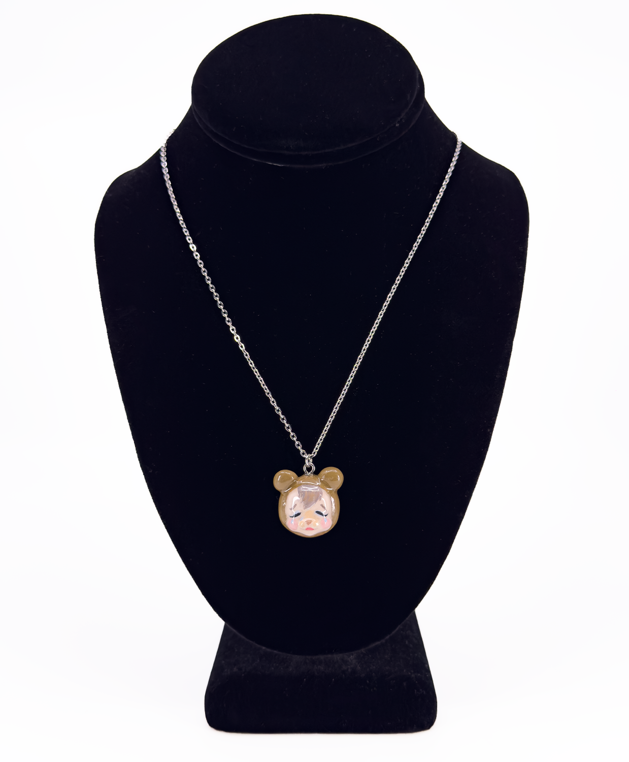 Crying Brown Bear Necklace