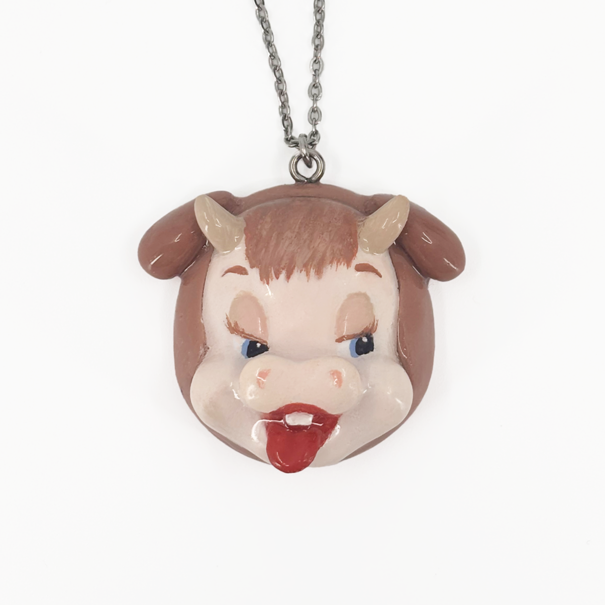 Large Brown Cow Necklace