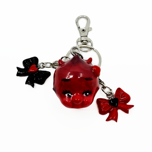 Devil Baby Head Keychain