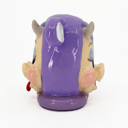 Two-Faced Lavender Cow Bust