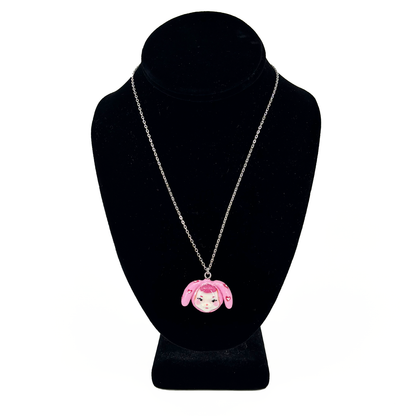 Glitter Heart Bunny Necklace