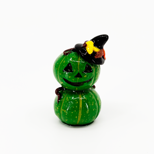 Green Jack-O-Lantern Figurine