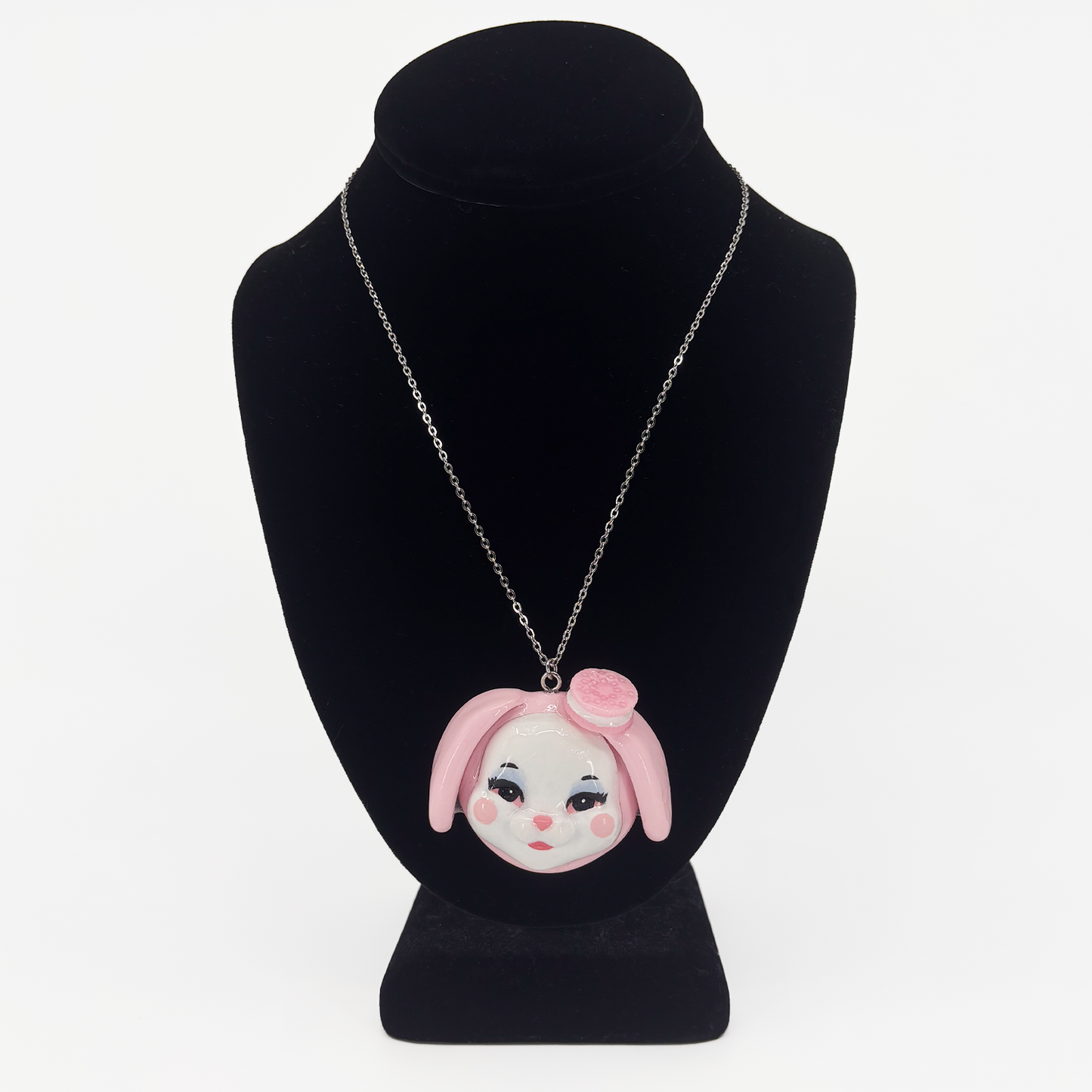 Large Pink Bunny Necklace