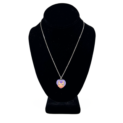 Lavender Cow Heart Necklace