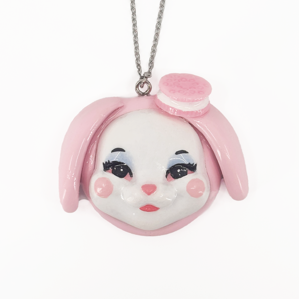 Large Pink Bunny Necklace