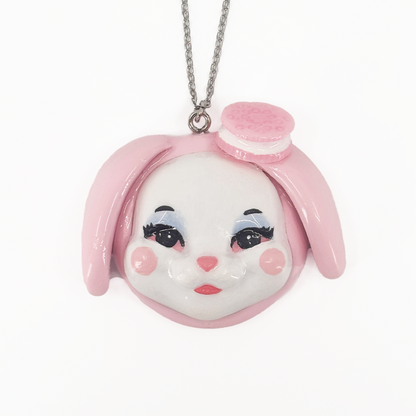 Large Pink Bunny Necklace