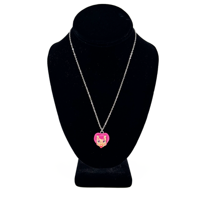 Pink Cow Heart Necklace