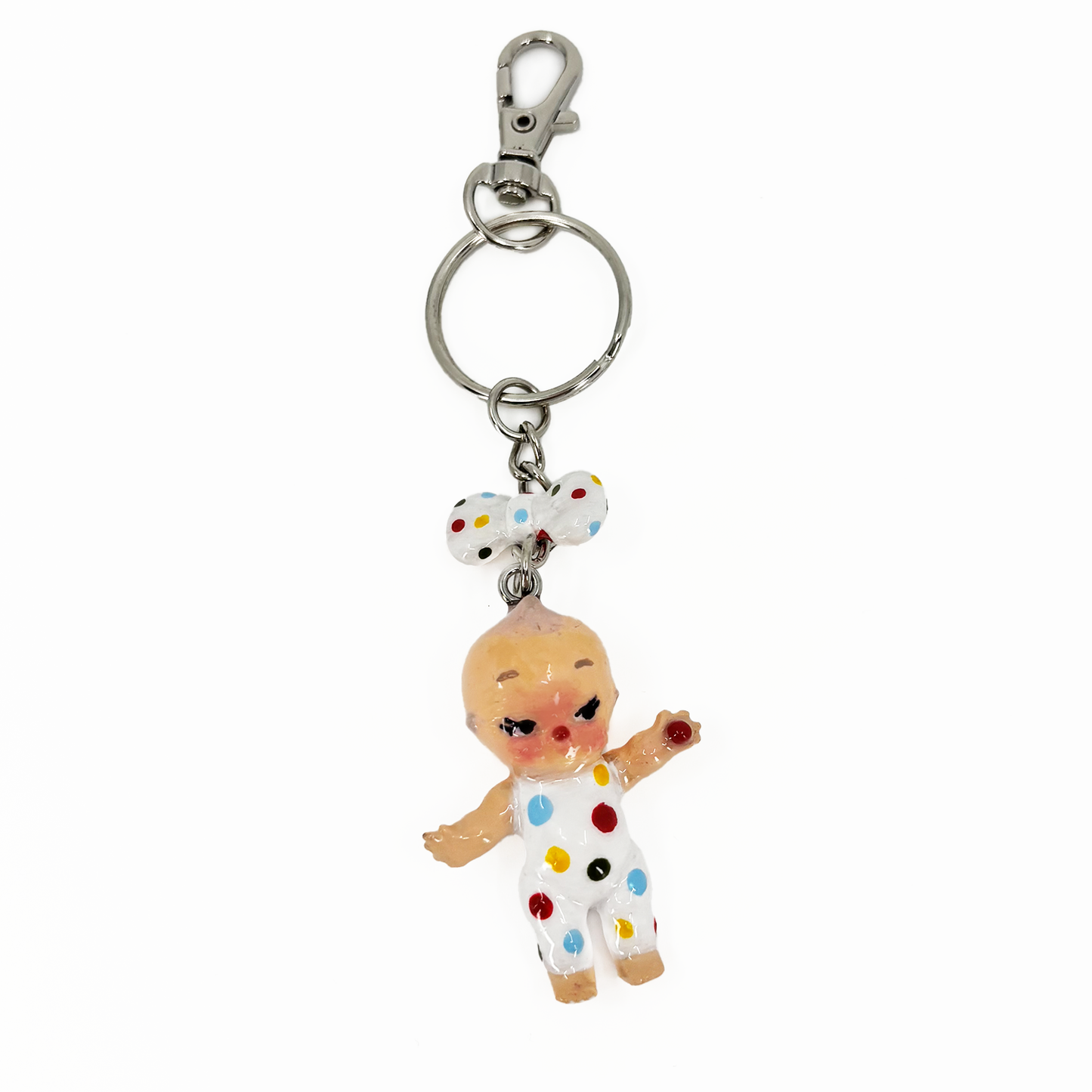 Polka Dot Clown Baby Keychain